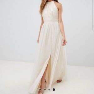 Little Mistress Petite sequin high neck maxi dress